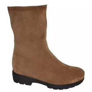 New! LA CANADIENNE VOGUE SUEDE/SHEARLING Tan Brown Size 9 M DD429